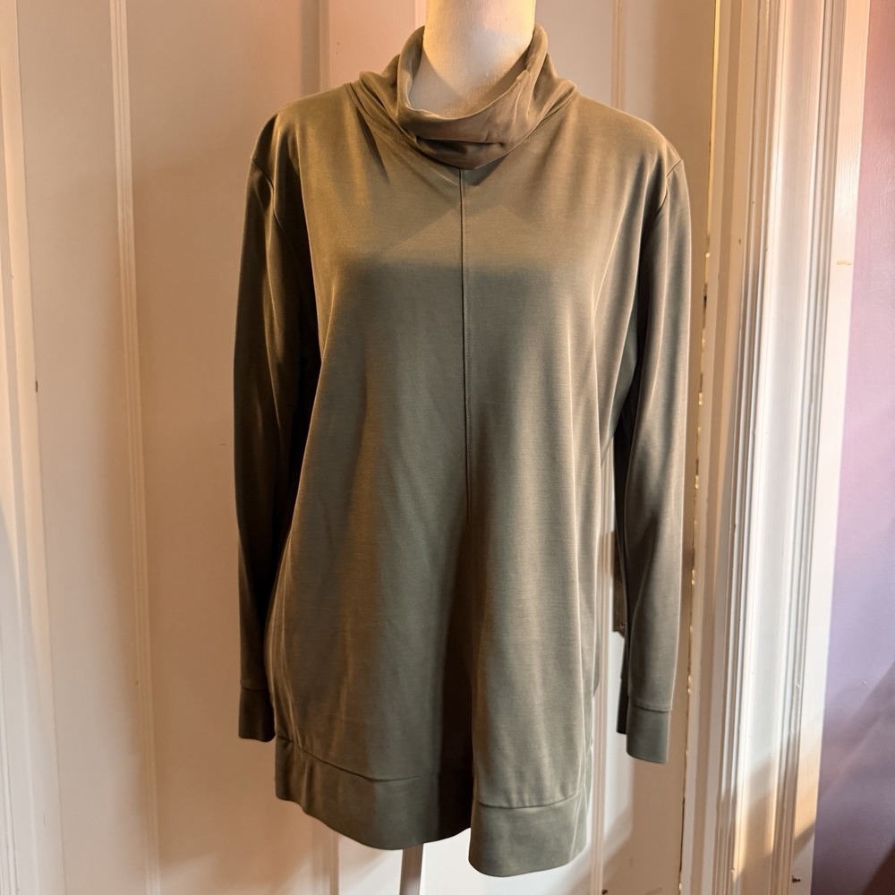 A New Day Olive Green Turtleneck Tunic Size Large
